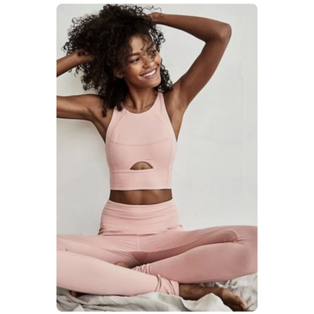 Free People Hold My Phone Roll with the punches Cutouts bra iced peach XS